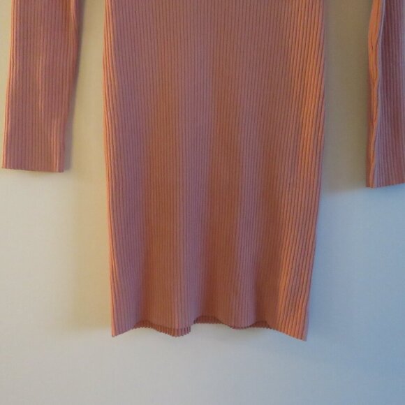 MAJORELLE Salone Mini Dress Stretch Ribbed Pastel in Dusty Rose - Size L - Picture 10 of 14